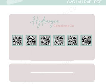 6 QR Code Social Media Sign Acrylic Laser SVG Cut File | Venmo Payment Scan to Pay Sign  | Modern Market Craft Show Pop Up Shop Display