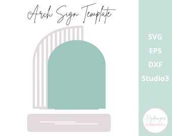 Arch Sign Slats SVG Wedding Template, Social Media Sign, Half Double Arch, DXF PNG Eps Glowforge Cricut Laser Cut File