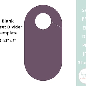 Modèle de séparation de placard SVG - séparateur de vêtements de bébé blanc - cintre en bois de chambre d'enfant modifiable imprimable PNG DXF Cricut