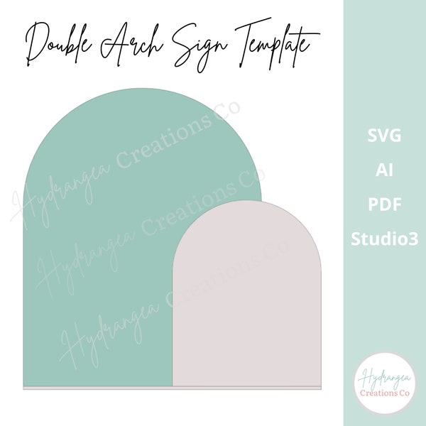 Double Arch Sign SVG Wedding Template - Social Media Sign - Table Number Menu Signature Drink Welcome Sign - Laser Cut File