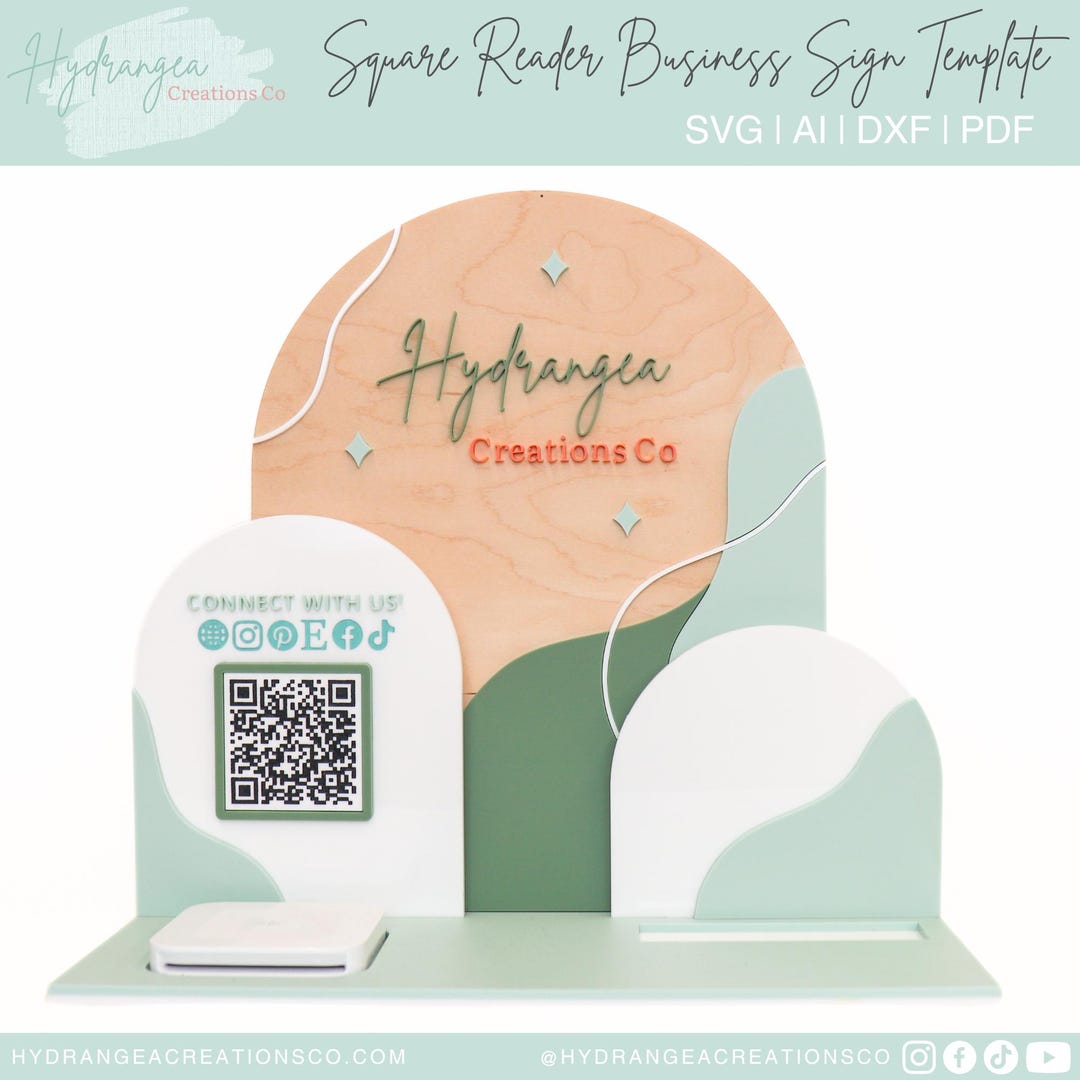 Square Reader Dock Laser File | Market Craft Show Display | Scan to Pay ...