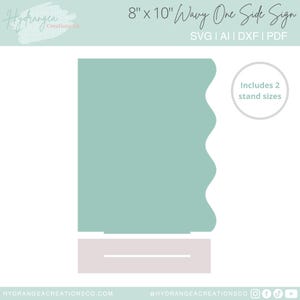 8 x 10 golvend bord met standaard SVG retro groovy teken, Glowforge lasergesneden bestand, bruiloft tabelsjabloon, handtekening drankje barmenu, sociale media