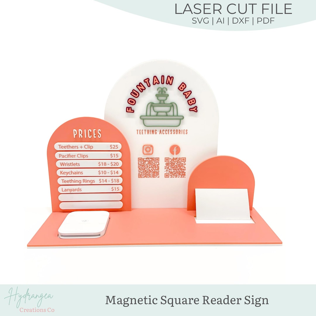 Square Reader Magnetic Interchangeable Pricing Sign Laser File | Market ...