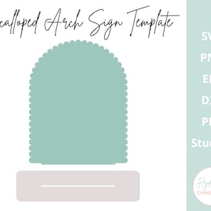Scallop Arch Sign with Stand SVG Wedding Template - Social Media Sign - DXF PNG Pdf Eps Glowforge Cricut Laser Cut File