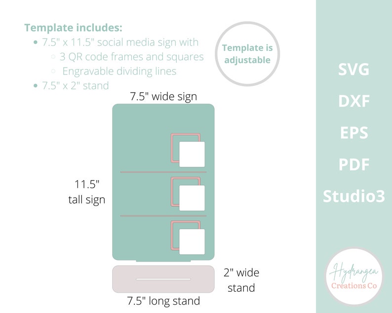 QR Code Sign Template SVG | Glowforge Laser Cut File | Salon Beauty ...
