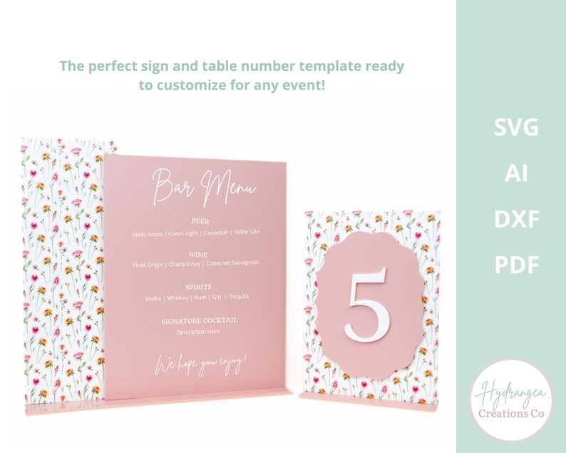 Wavy Table. File Wavy Table Number and Double Rectangle Sign Bundle SVG Laser Cut File ...