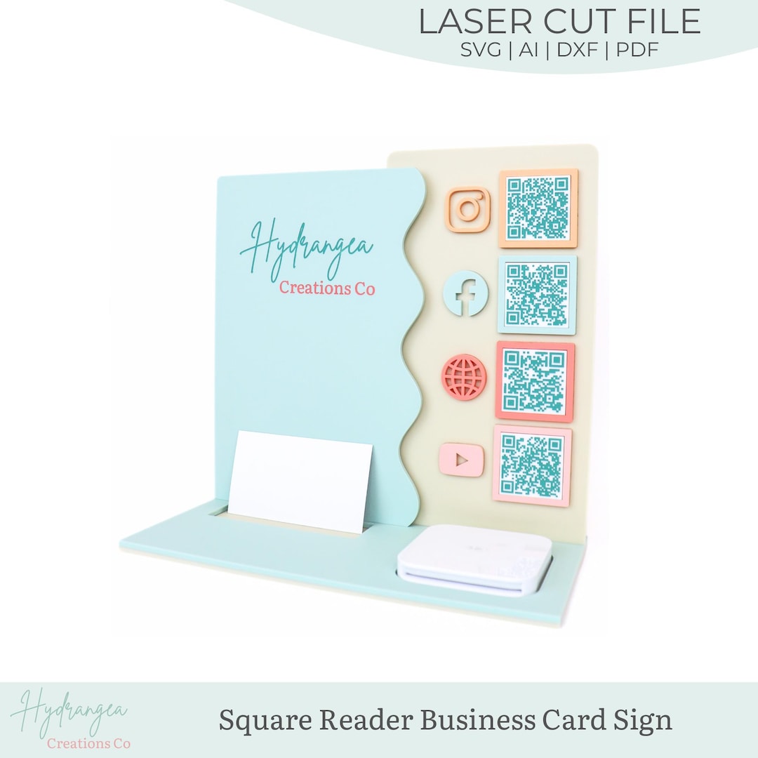 Square Reader Dock Laser File SVG | Market Craft Show Display | Scan to ...