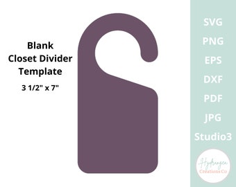 Closet Divider Template SVG - Baby Closet Organizer Blank Nursery Clothes Wooden Hanger Editable Printable PNG DXF Cricut