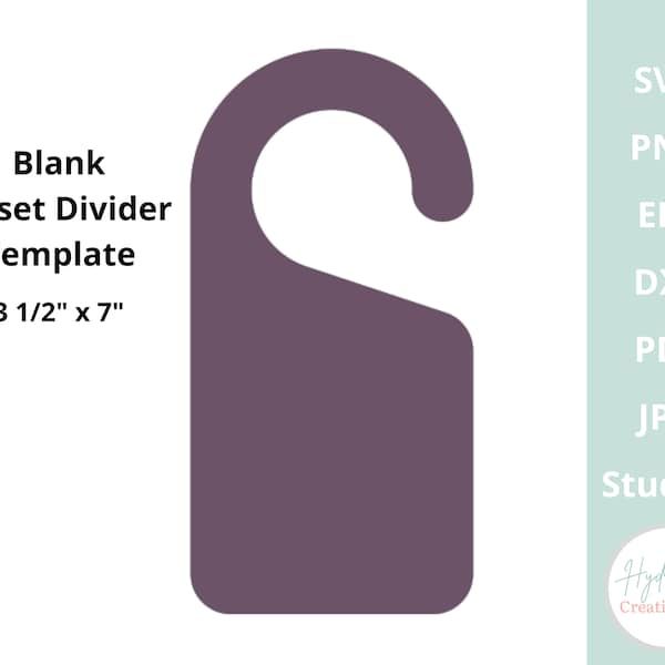 Closet Divider Template SVG - Baby Closet Organizer Blank Nursery Clothes Wooden Hanger Editable Printable PNG DXF Cricut