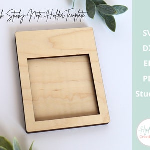 Sticky Note Holder Template SVG | Post It Note Personalized Custom Blank | Teacher Student Office Graduation Gift | Glowforge Laser Cut File