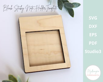 Sticky Note Holder Template SVG | Post It Note Personalized Custom Blank | Teacher Student Office Graduation Gift | Glowforge Laser Cut File