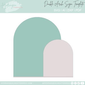 Double Arch Sign SVG bruiloft sjabloon - Social Media Sign - tabelnummer Menu handtekening drankje welkomstbord - lasergesneden bestand