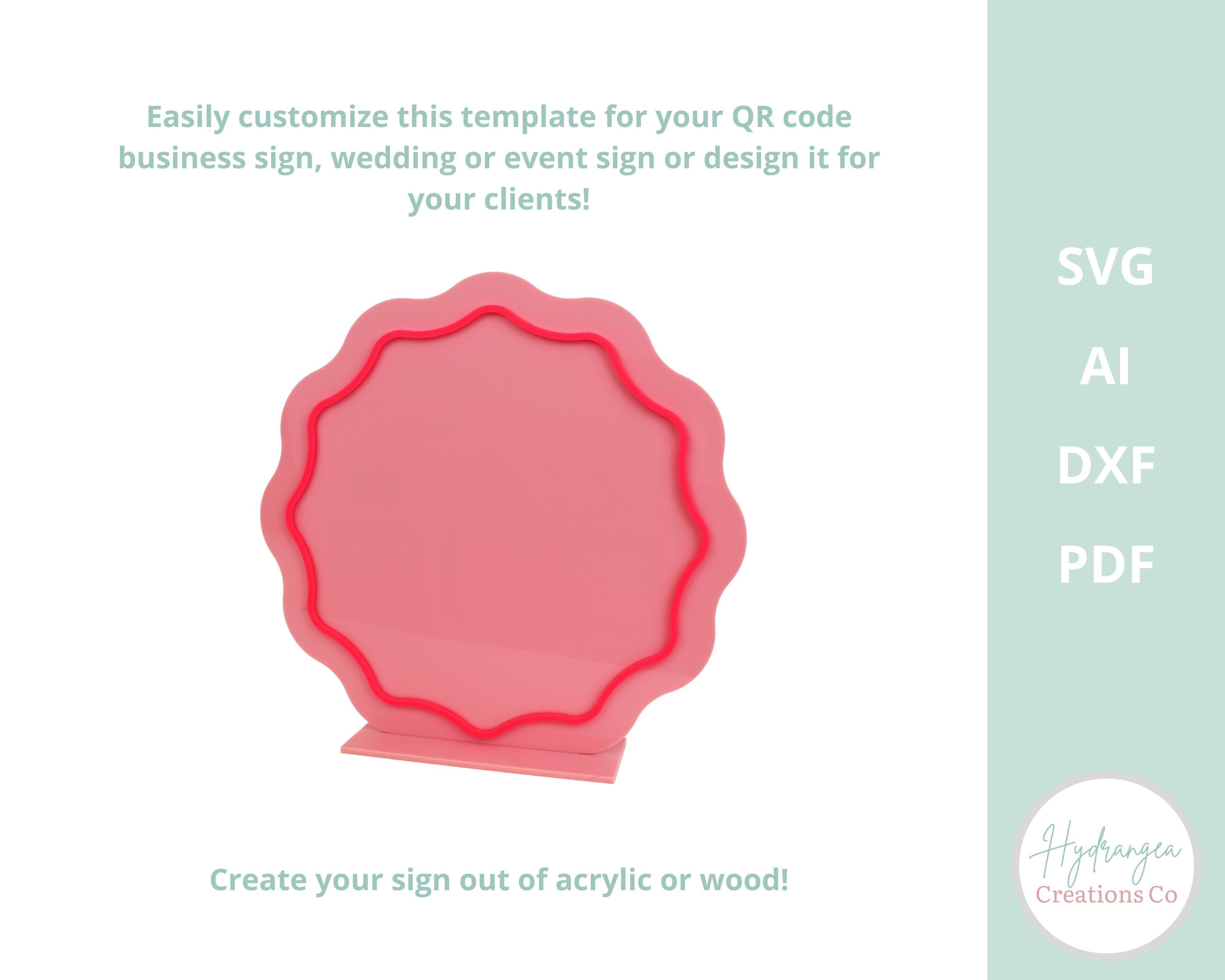 Wavy Circle Sign SVG Template | Round Sign With Frame | Business Sign ...
