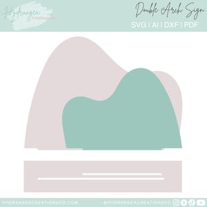 Arch Sign Wavy SVG Template Social Media Sign, Groovy Retro Boho Double Arch, DXF PNG Eps Glowforge Cricut Laser Cut File