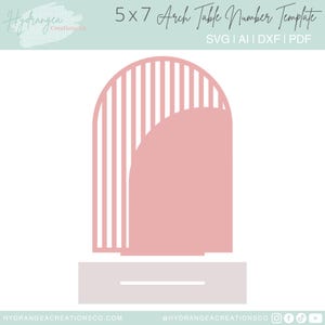 Halb Bogen Tischzahlen SVG Hochzeit Tischdekoration | Acryl-Schild-Vorlage | Einzigartige Lamellengateway Beschilderung | Glowforge Laser Cut Datei DXF