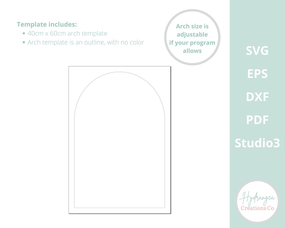 Arch Template.pdf Large Arch Template SVG Boho Wedding Chiara Arch Sign 40cm X 60cm Arch ...