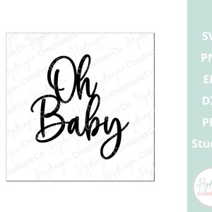 Oh Baby Cake Topper SVG Baby Shower Cake Topper SVG Gender Reveal Template Party Decor DXF Png Eps Cricut Laser Cut File image 4
