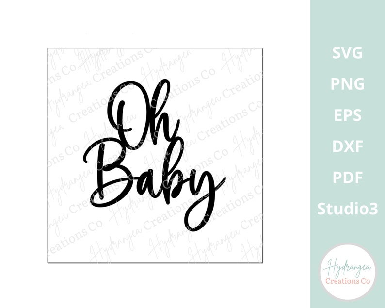 Oh Baby Cake Topper SVG Baby Shower Cake Topper SVG Gender Reveal Template Party Decor DXF Png Eps Cricut Laser Cut File image 4