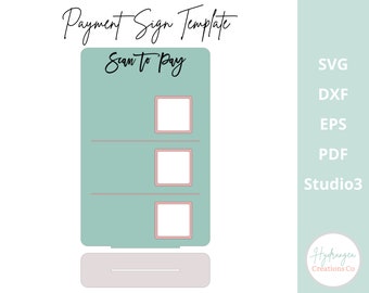Scan to Pay QR Code Sign Template SVG | Venmo, Cash App, Square, Paypal, Apple Pay | Business Logo Payment Sign | Glowforge Laser Cut File |