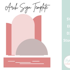 Arch Sign SVG Wedding Template - Social Media Sign - Half Arch Double Arch - DXF PNG Eps Glowforge Cricut Laser Cut File