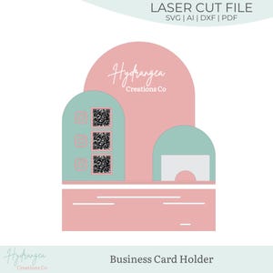3 QR Code Social Media Sign Acrylic Laser SVG Cut File | Payment Scan to Pay Sign | Business Card Holder Station | Market Craft Show Display