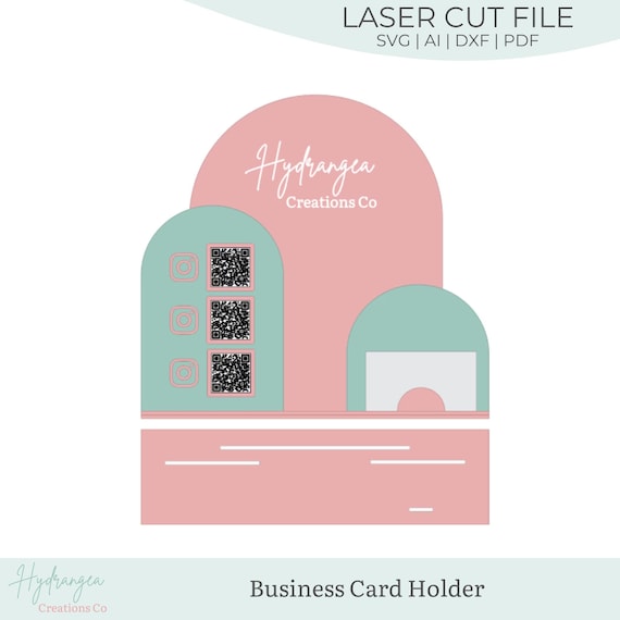 3 QR Code Social Media Sign Acrylic Laser SVG Cut File | Payment Scan to Pay Sign | Business Card Holder Station | Market Craft Show Display