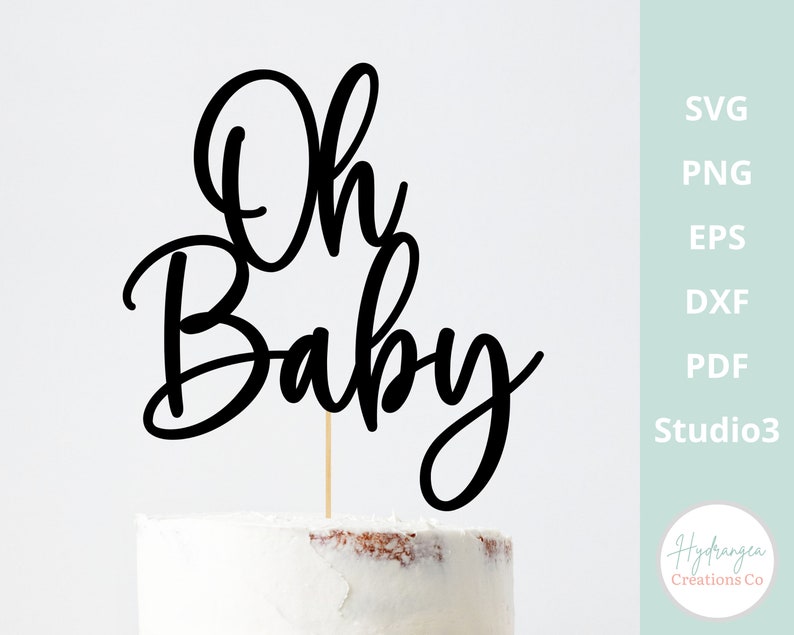 Oh Baby Cake Topper SVG Baby Shower Cake Topper SVG Gender Reveal Template Party Decor DXF Png Eps Cricut Laser Cut File image 5