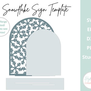 Snowflake Arch Sign SVG Christmas Glowforge Laser Cut File, Winter Wedding Template, Countdown Days, Holiday Door Sign, Party Drink Menu DXF