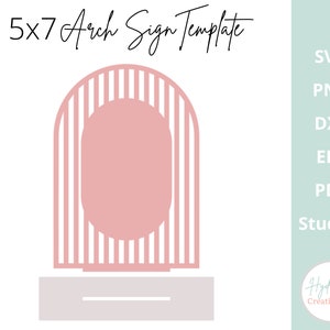 Decoração de mesa de casamento SVG com números de mesa em arco | Modelo de placa de madeira acrílica | Sinalização moderna e exclusiva de Slats Gateway | Arquivo de corte a laser Glowforge DXF