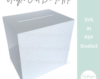 Acrylic Card Box SVG Wedding Wishing Well Keepsake Money Envelope Ballot Box | Baptism Bridal Baby Shower Graduation | Laser Cut Template