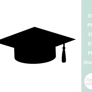 Casquette de remise des diplômes SVG - chapeau de remise des diplômes 2022 - félicitations pour les diplômés - fichier découpé au laser DXF PNG Eps Pdf Cricut Glowforge