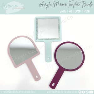 Pacchetto specchio acrilico SVG File tagliato al laser / Logo Tenuto in mano Salone di bellezza Lash Tech, Trucco personalizzato Sposa Damigella Madre Figlia Regalo