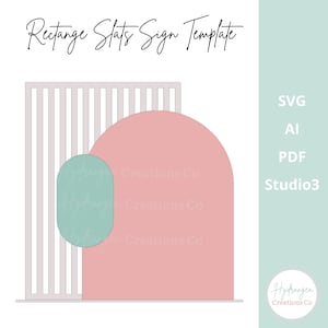 Plantilla de listones de signo de arco de evento SVG Boda moderna de mediados de siglo, despedida de soltera, redes sociales, código QR, bebida exclusiva, menú de bar Archivo cortado con láser