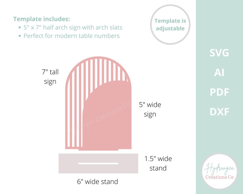 Modern Half Arch Table Numbers SVG Wedding Table Decor | Acrylic Sign ...