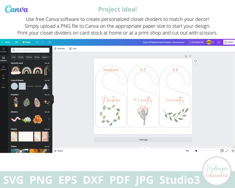 Closet Divider Template SVG Baby Closet Organizer Blank Etsy