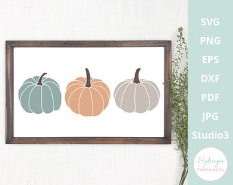 Pumpkin SVG Clipart Bundle, Fall Sign, Farmhouse Halloween, Autumn, Thanksgiving Dxf Png Eps Pdf Jpg Cricut Cut File