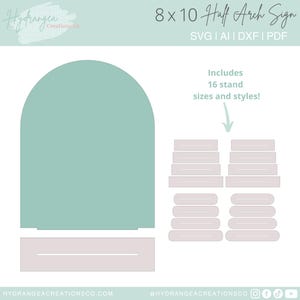 8 x 10 boogteken met standaard lasergesneden SVG-bestandssjabloon | Barmenu Signature Drink Tafelbord | QR-code betaling Bewegwijzering voor sociale media