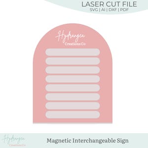 Magnetic Interchangeable Price Flavor Product Sign Laser File | Market Craft Show Retail Display | Acrylic Pricing List Sign | Bar Menu