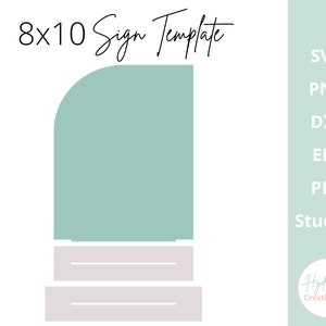 8x10 Half Arch Sign met standaard SVG Glowforge Laser Cut Files, Wedding Template, Social Media Sign, Payment QR Code, Signature Drink Bar Menu