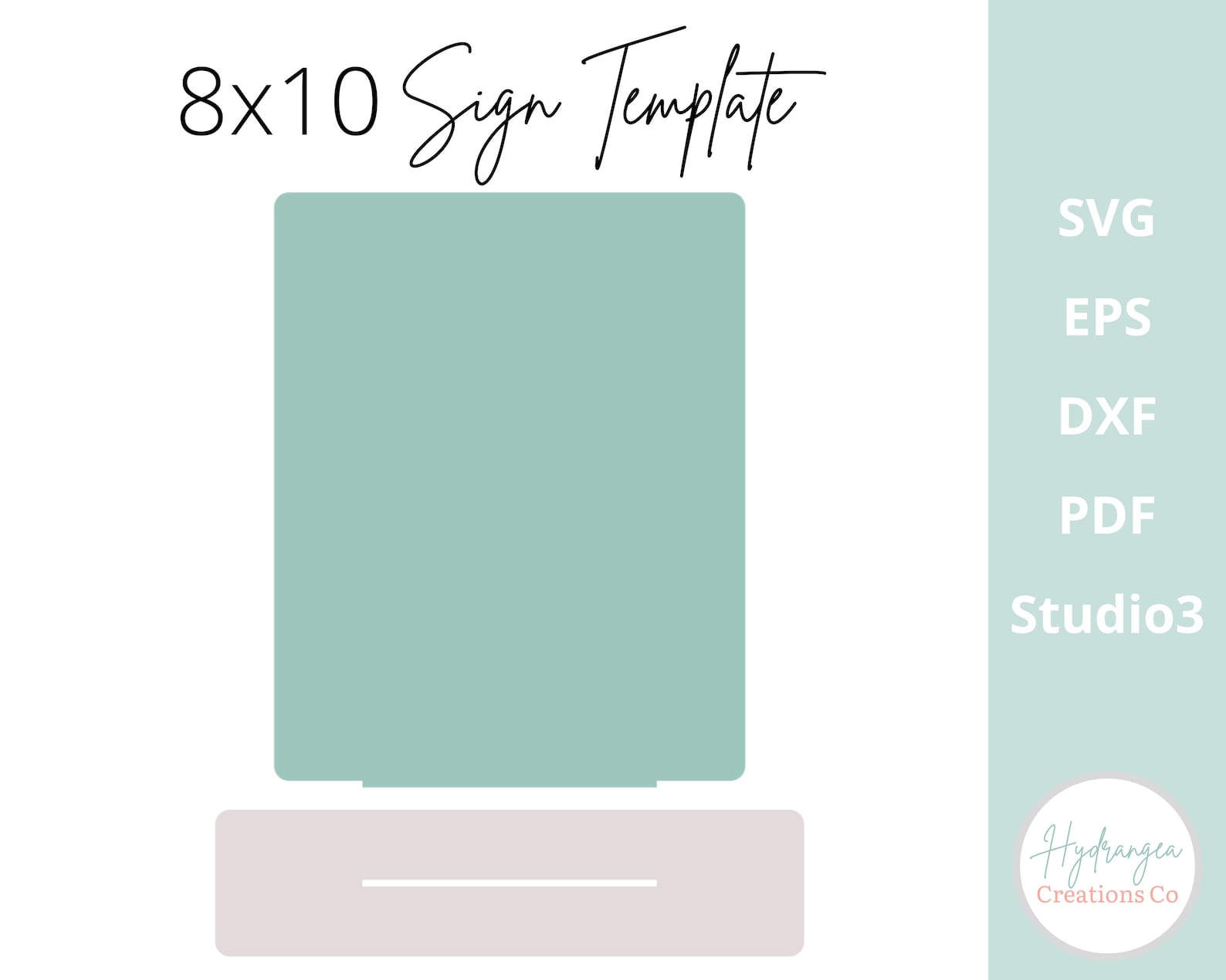 Rectangle Sign With Stand Template 8x10