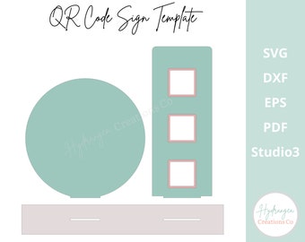 Business Logo Payment QR Code Sign Template SVG | Glowforge Laser Cut File | Instagram Social Media | Scan to Pay | Circle Round Rectangle