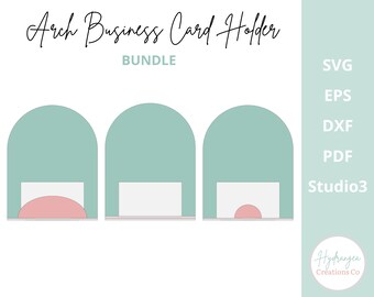 Arch Business Card Holder Bundle Laser File | Market Craft Show Retail Display | Scan to Pay QR Code Social Media Payment | Gift Card Stand
