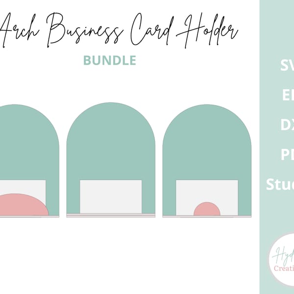 Arch Business Card Holder Bundle Laser File | Market Craft Show Retail Display | Scan to Pay QR Code Social Media Payment | Gift Card Stand