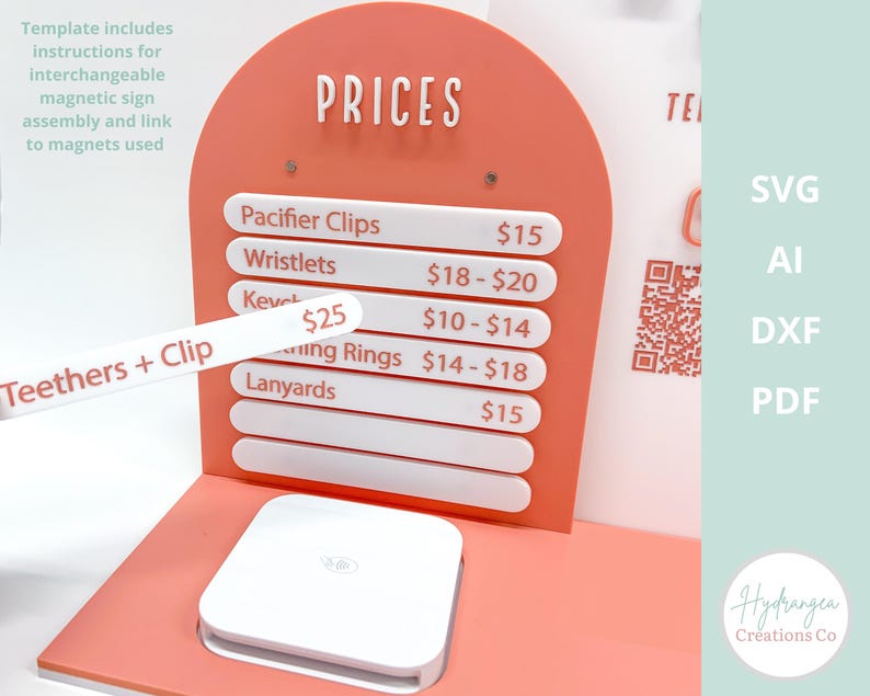 Square Reader Magnetic Interchangeable Pricing Sign Laser File | Market ...
