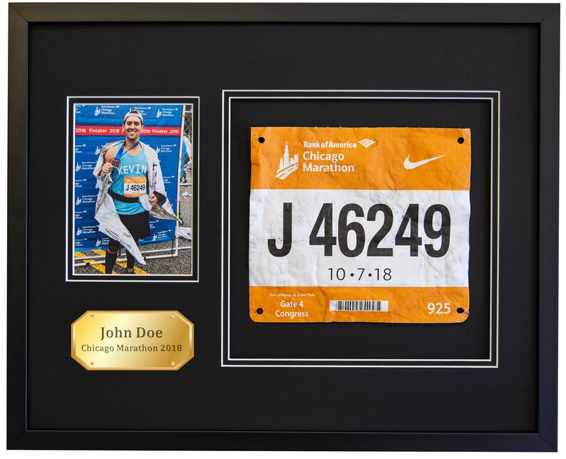Custom Crafted Running Photo & Bib Frame Etsy