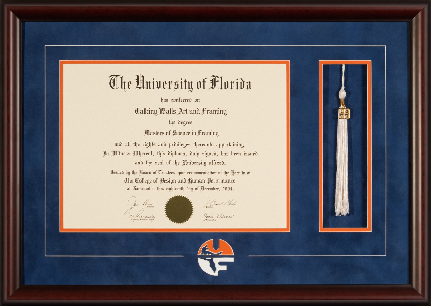 University of Florida Diploma Frame with Tassel and Logo Etsy