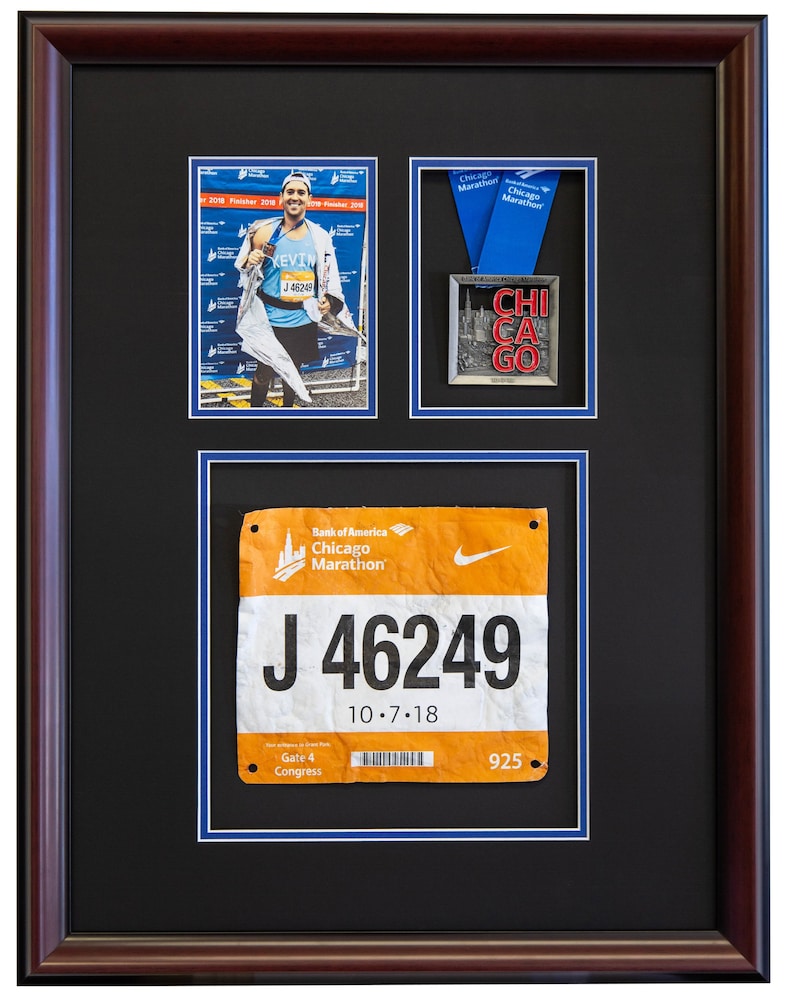 Custom Crafted Running Medal Photo & Bib Frame Etsy