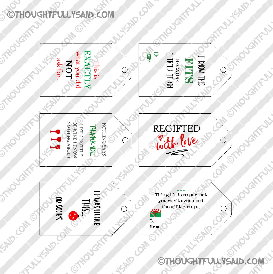 Funny Christmas Gift Tags JPG Png Pdf Holiday Printable 6 Etsy Canada