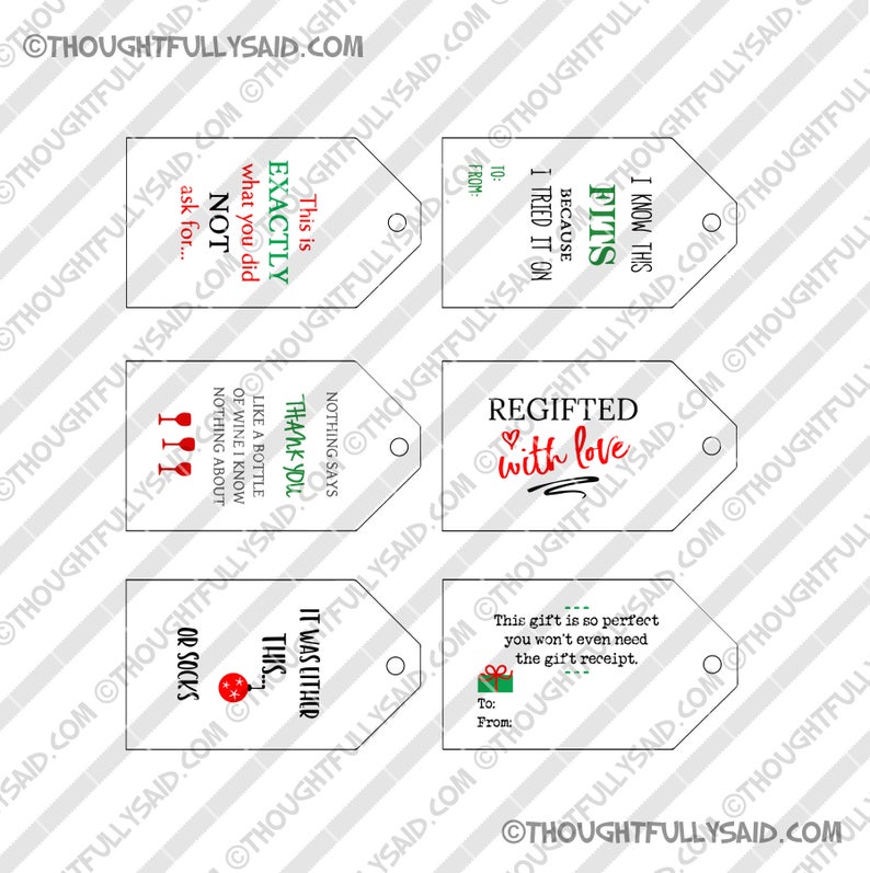 Funny Christmas Gift Tags JPG png pdf holiday printable 6 | Etsy