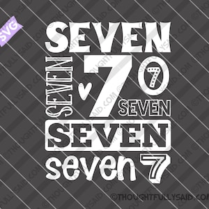 Seven Year old birthday SVG file design files, dxf png eps vector, 7 years, 7th birthday, boy girl, die cut, Silhouette Cricut, shirt design